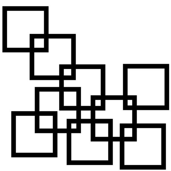 Composición abstracta con cuadrados - elemento de diseño arquitectónico abstracto — Archivo Imágenes Vectoriales