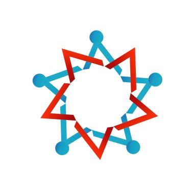 İnsanlar birlikte ekip çalışması-iş logo gösterilen