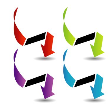 Renkli oklar seti. Şirket logosu.