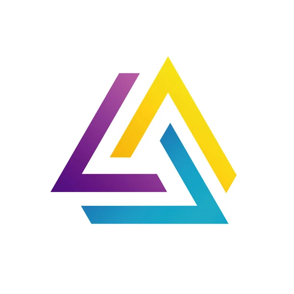 Abstraktní trojúhelníkové barevné logo nebo designový prvek — Stockový vektor