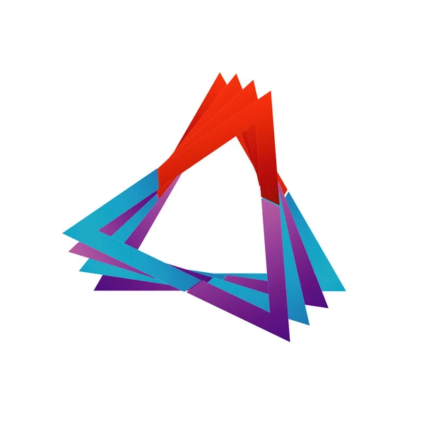 Logotipo colorido triangular abstrato ou elemento de design — Vetor de Stock