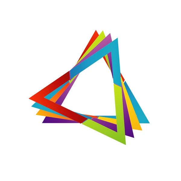 Logotipo colorido triangular abstrato ou elemento de design — Vetor de Stock