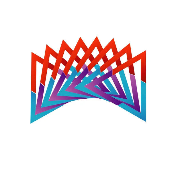 Logotipo colorido triangular abstrato ou elemento de design — Vetor de Stock