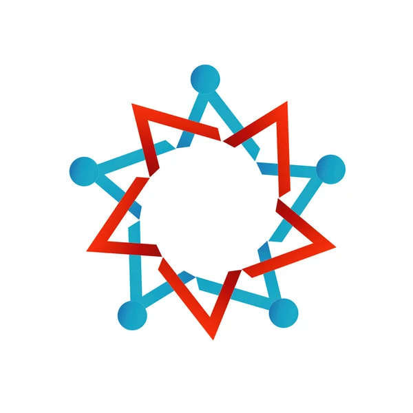 İnsanlar birlikte ekip çalışması-iş logo gösterilen — Stok Vektör