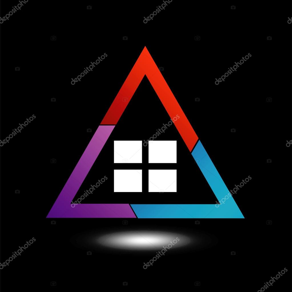 Logo showing growing real estate market in different colors