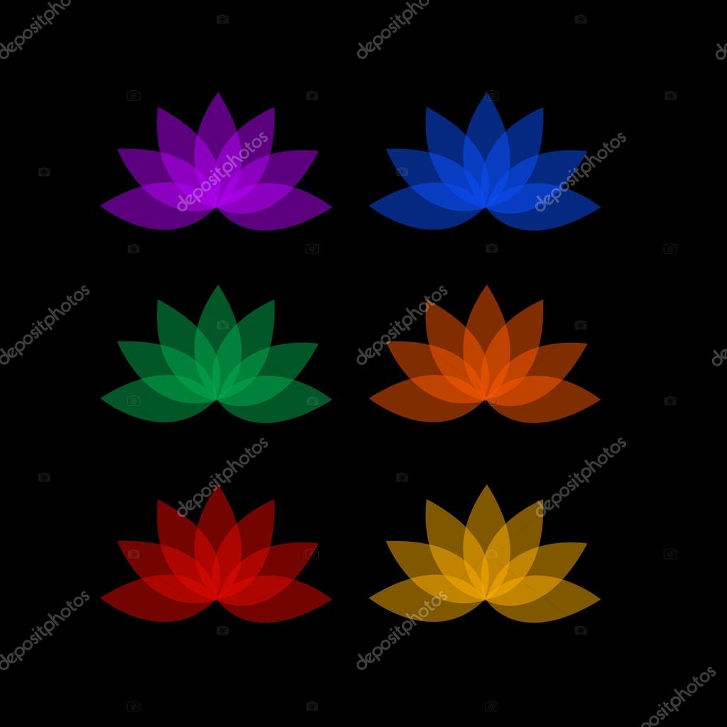 Lotus in different colors- logo for business