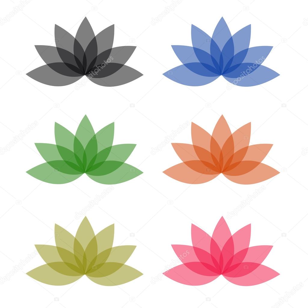 Lotus in different colors- logo for business