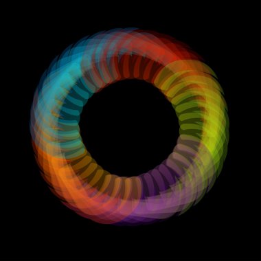 Web kullanımı için gökkuşağı renkli çiçek tasarımı ögesi veya logo