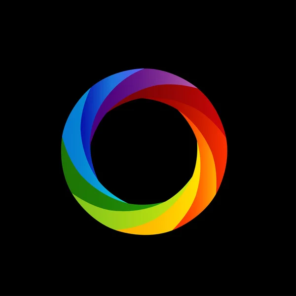 Rainbow colorido elemento de design floral ou logotipo para uso na web —  Vetores de Stock