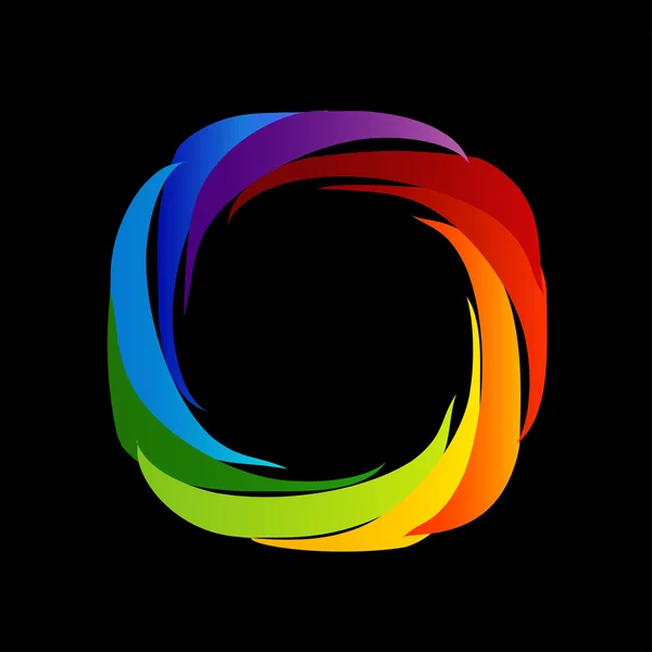 Elemento di design floreale colorato arcobaleno o logo per uso web — Vettoriale Stock