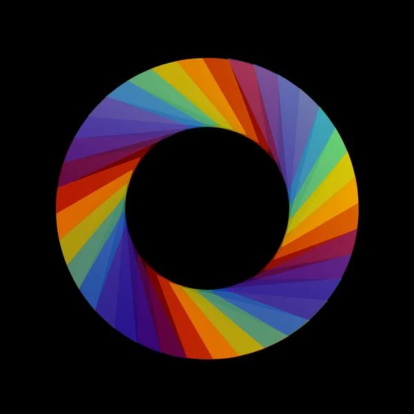 Elemento di design floreale colorato arcobaleno o logo per uso web — Vettoriale Stock