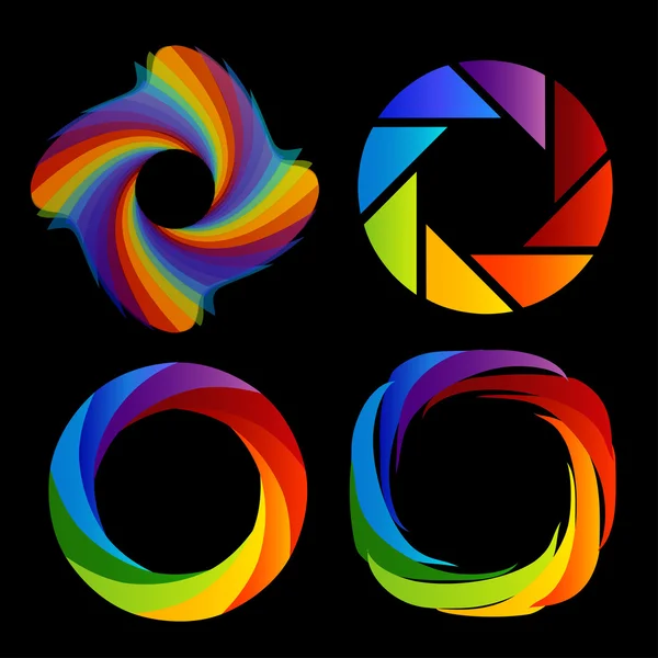 Rainbow colorido elemento de design floral ou logotipo para uso na web — Vetor de Stock