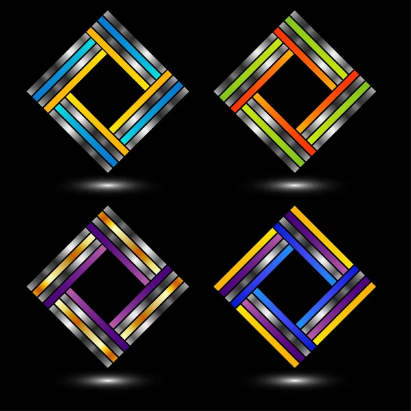 Set van vierkant bedrijfslogo's in verschillende kleuren — Stockvector