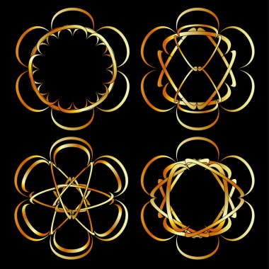 Celtic çiçek dekorasyon veya dövme resim kümesi