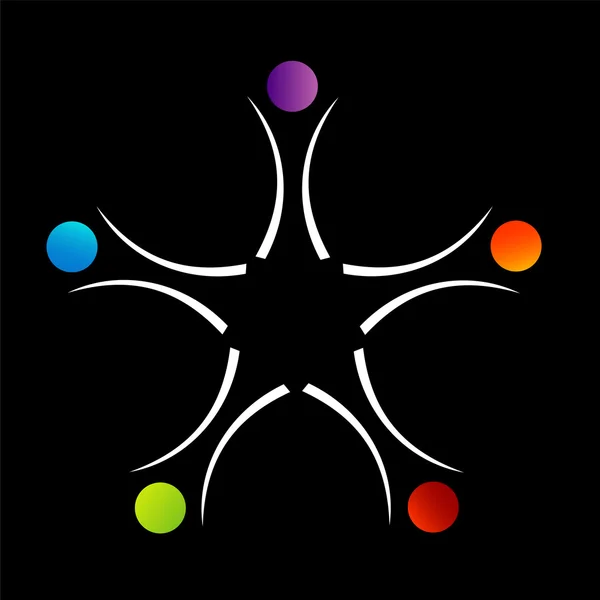Teamwerk ondersteuning logo of ontwerp-element — Stockvector