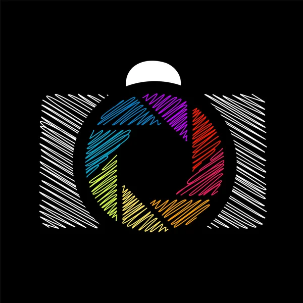 Renkli aperatifli kamera. Fotoğraf logosu.