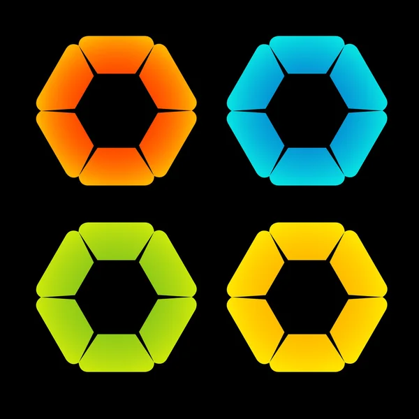 Sada barevných květin loga — Stockový vektor