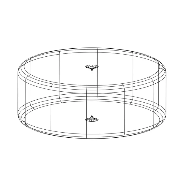 3d wireframe 렌더링 오브젝트 — 스톡 벡터