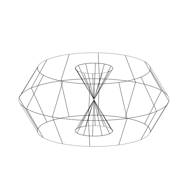 Objet de rendu 3d wireframe — Image vectorielle