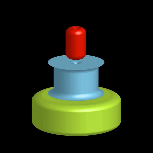 Objetos 3D coloridos para uso como logotipo ou elemento de design — Vetor de Stock