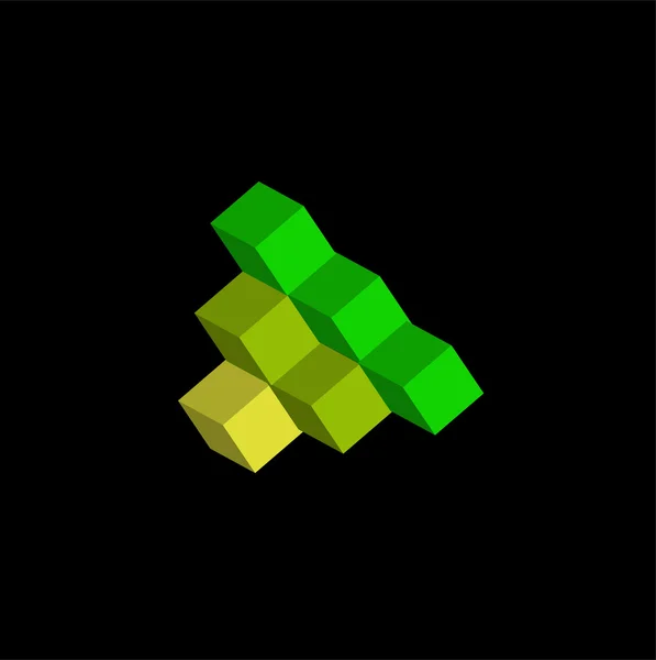 Logo avec cubes colorés — Image vectorielle