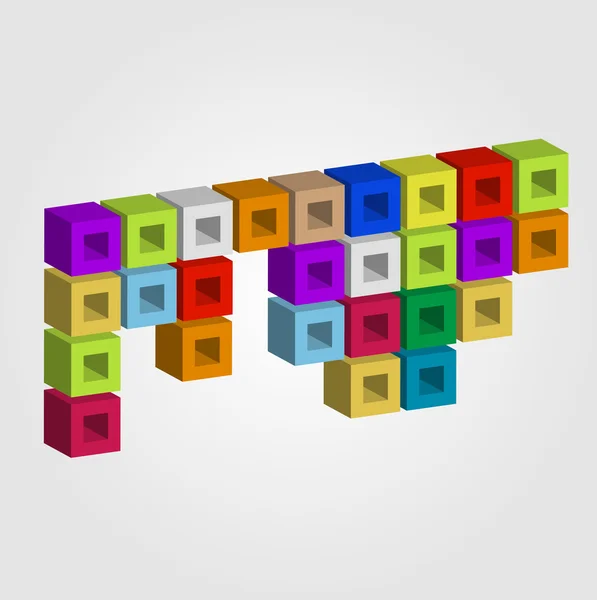 Logo con cubi colorati — Vettoriale Stock