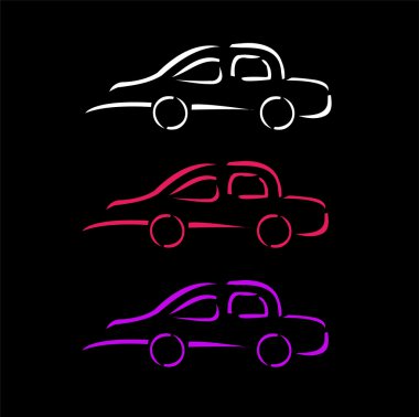 Özet satırları logo tasarım konsepti ile araba