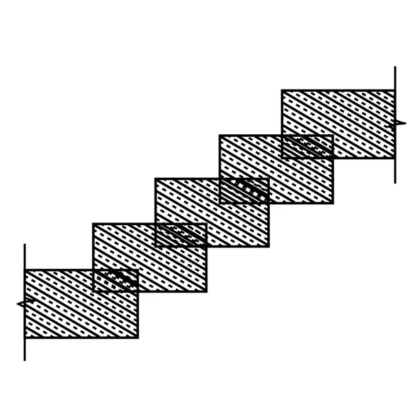 Diagramm der rechteckigen Steintreppe — Stockvektor