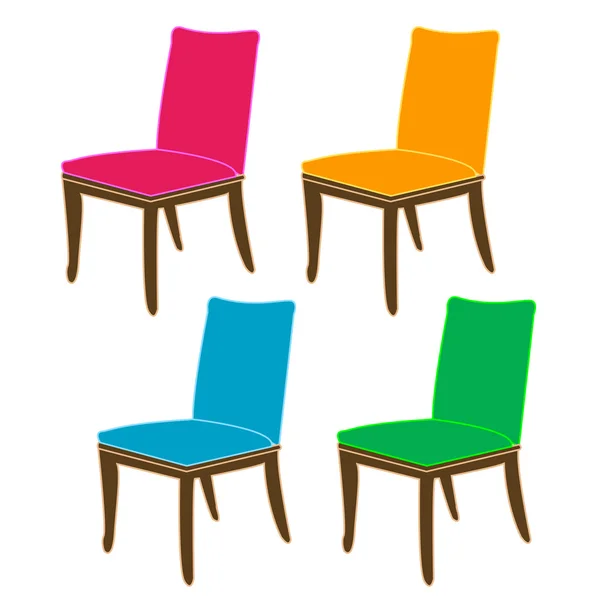 Cadeiras de jantar coloridas — Vetor de Stock