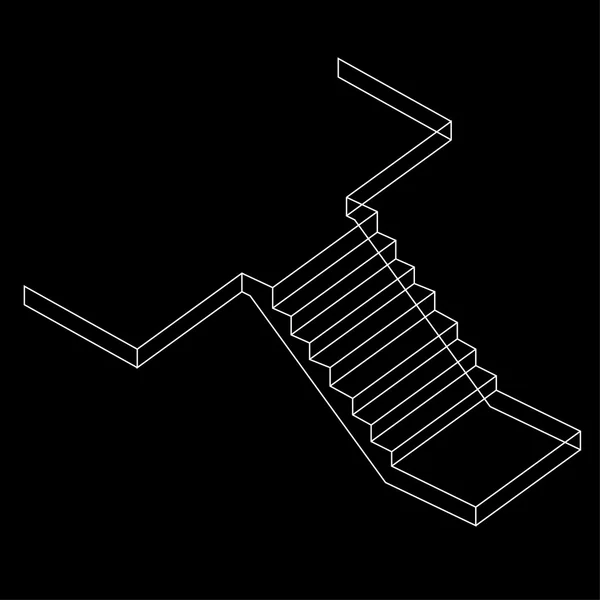 Wire-frame Drawing of a Reinforced Cement Concrete stair — Stock Illustration Wire-frame Drawing of a Reinforced Cement Concrete stair Vector Graphics