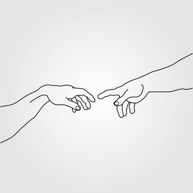 Adem 'in yaratılışını gösteren eller