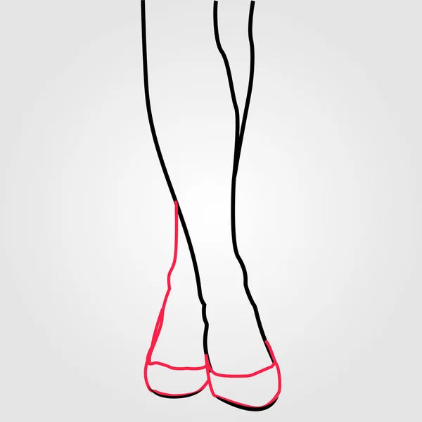 Legs of a woman wearing stilettos — Stock Vector