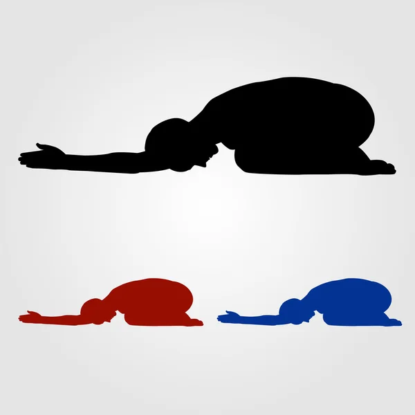 Pose de yoga Shashankasana — Image vectorielle