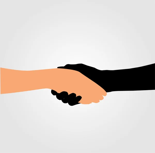 Handshake- Gráfico para retratar- Detener el racismo — Vector de stock