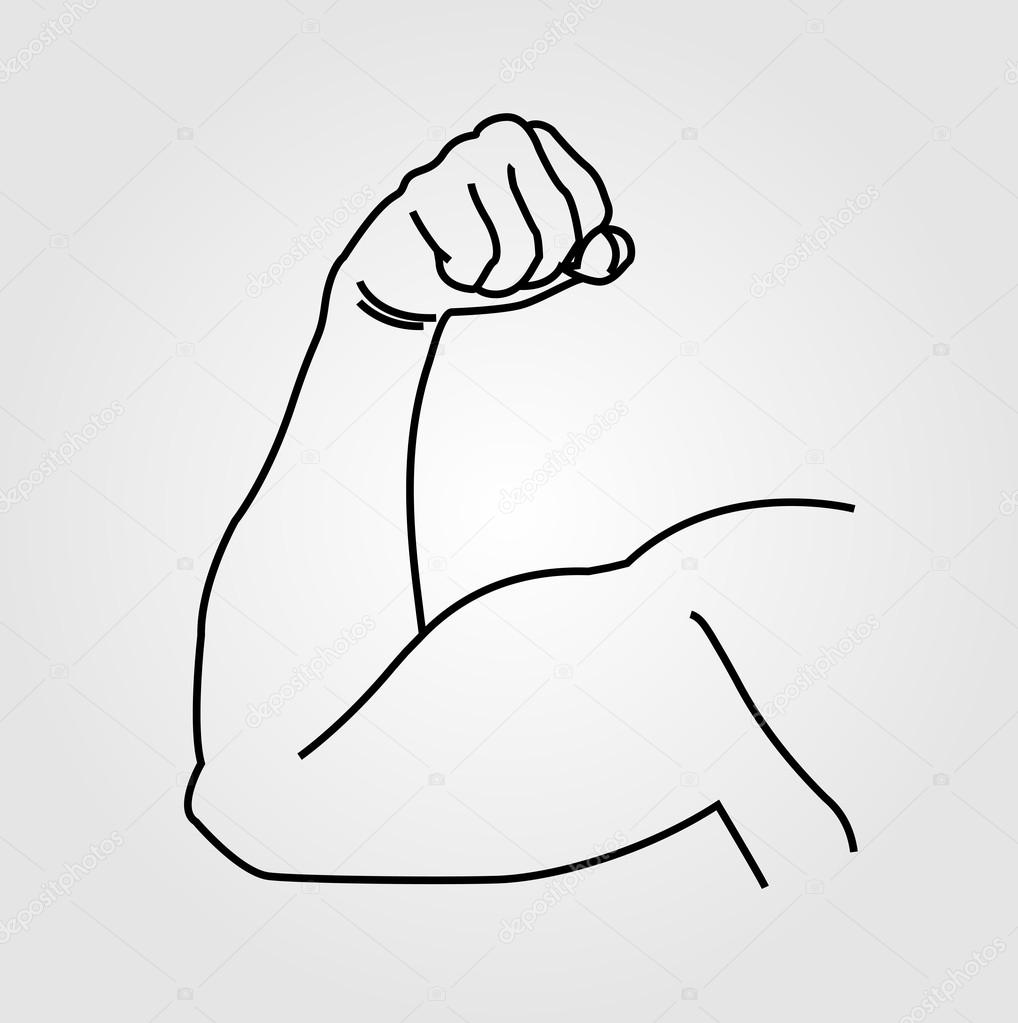 Abstract drawing of a man's arm flex
