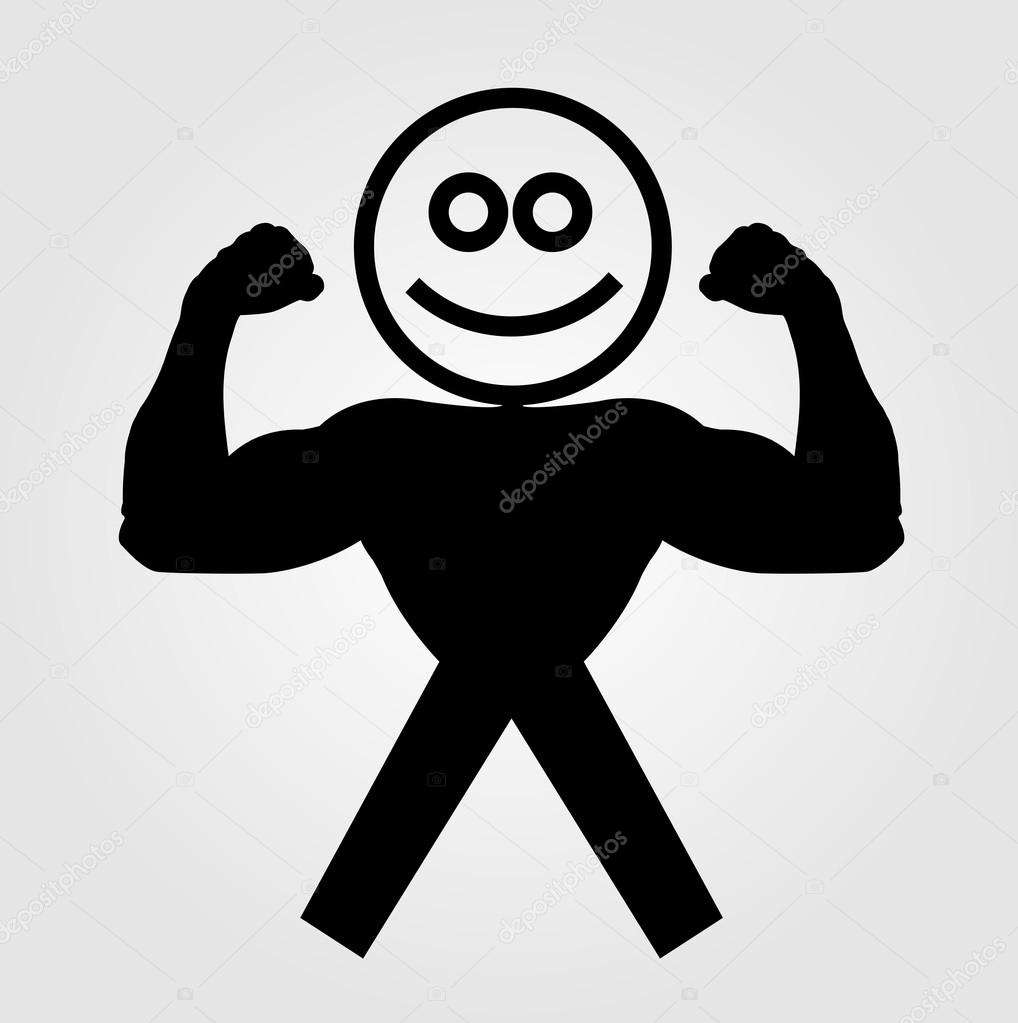 Figure with muscles showing muscle strength