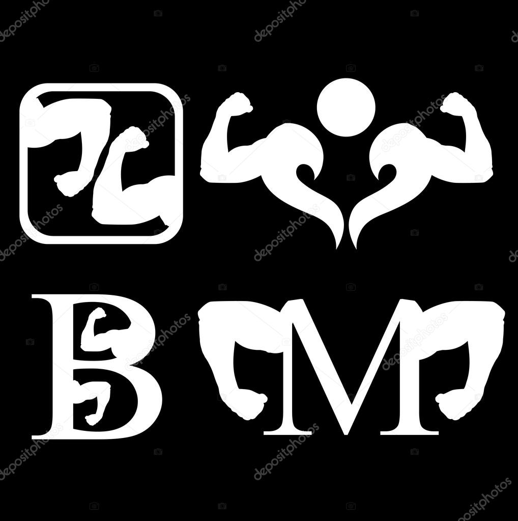 Set of bodybuilding logos