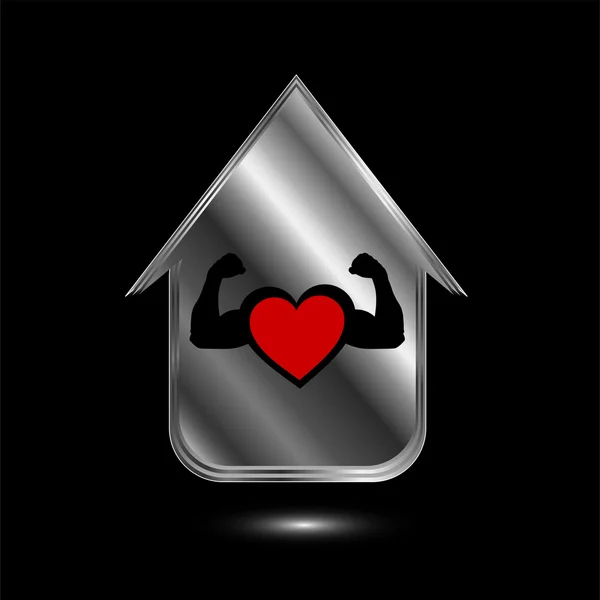 House with a healthy heart — Stock Vector