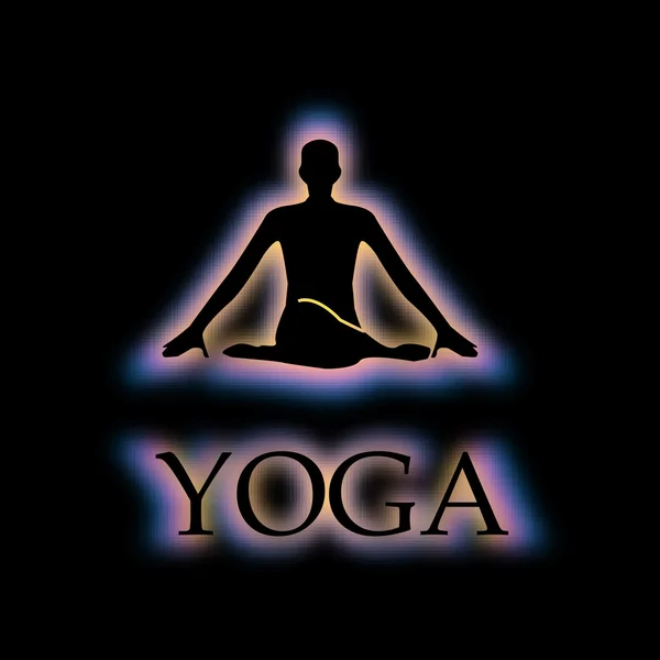 Postura de yoga brillando en la oscuridad cara de vaca gomukhasana — Vector de stock