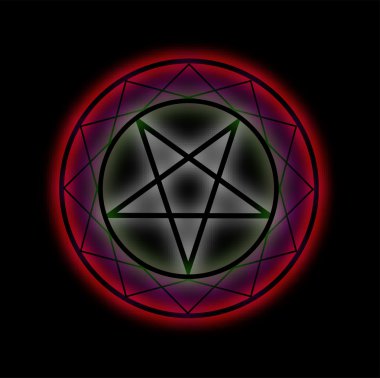 A glowing pentagram clipart
