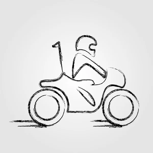 Hombre en un scooter — Vector de stock