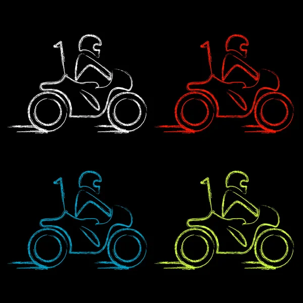 Homme sur un scooter — Image vectorielle