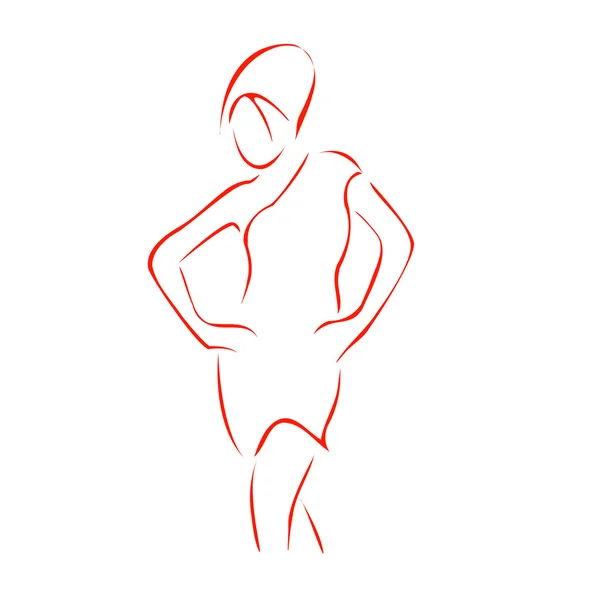 Chica posando en traje de moda — Vector de stock