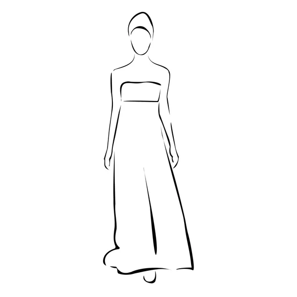 Chica posando en traje de moda — Vector de stock