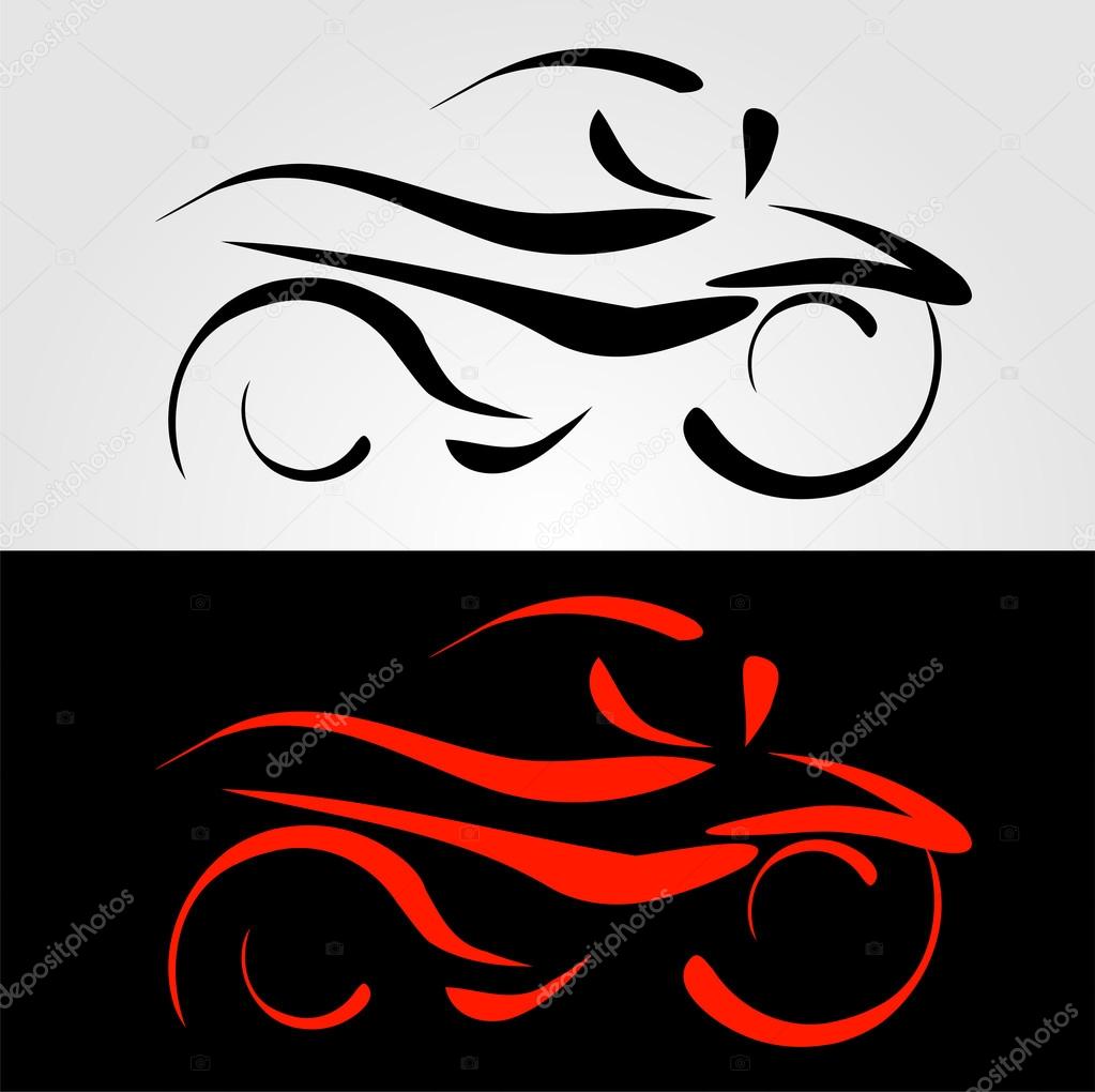 Motorbike with abstract lines
