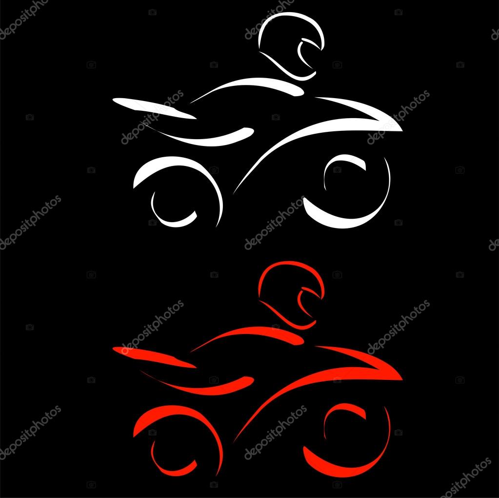 Motorbike with abstract lines
