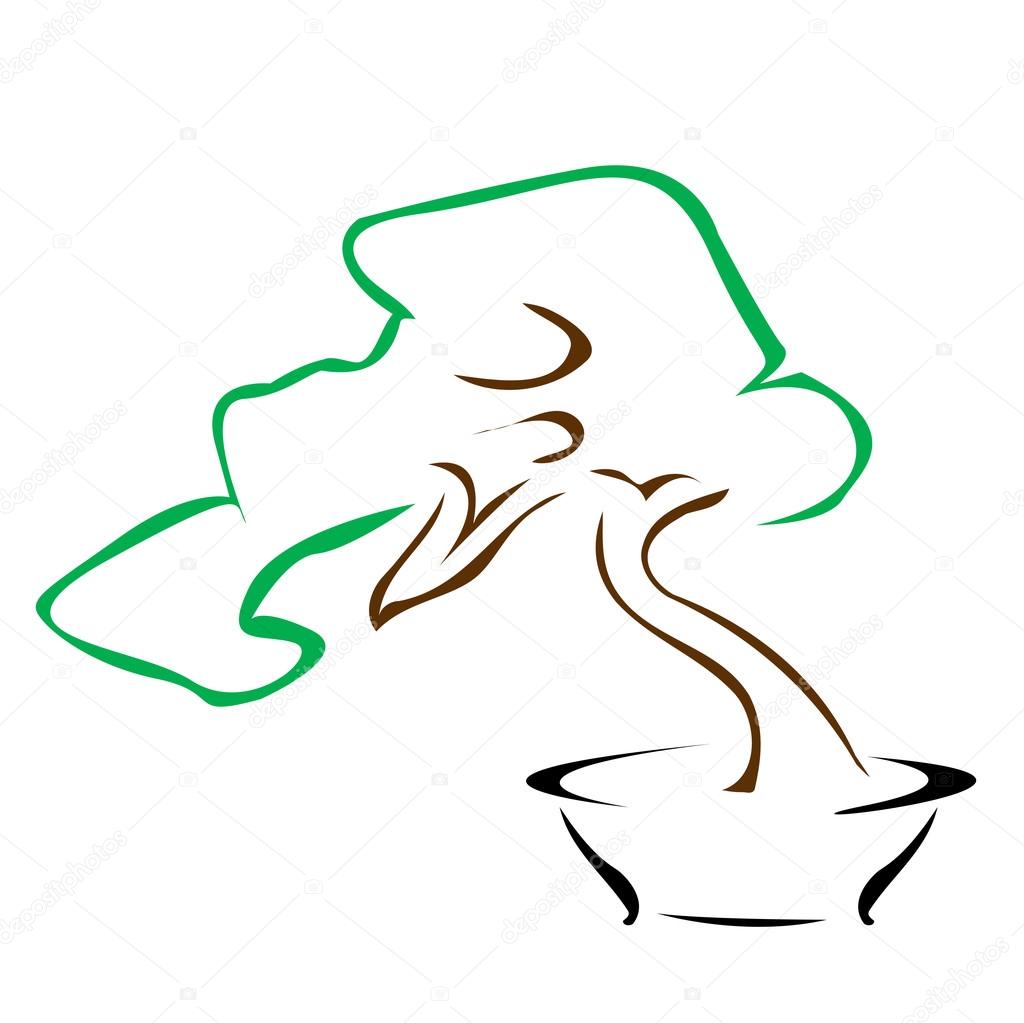 Abstract bonsai drawing