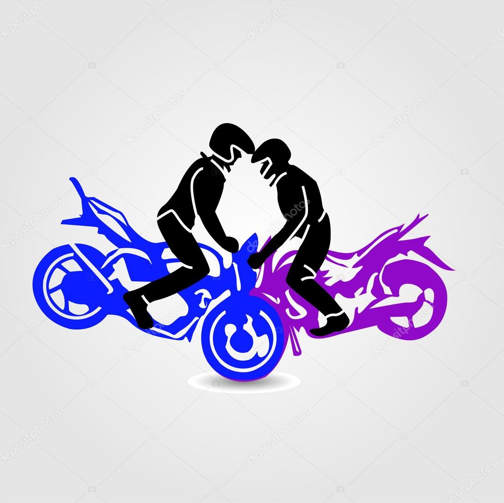 Men performing stunt on motorbike