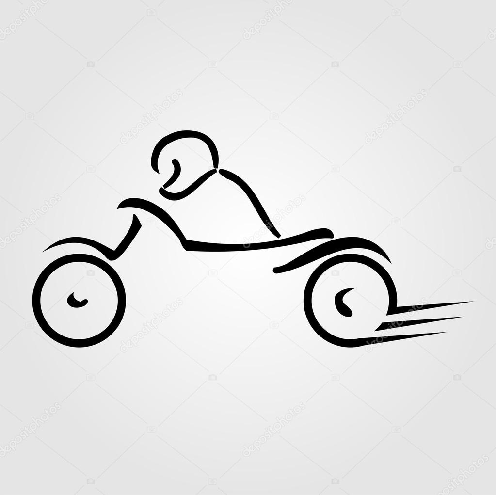 Biker showing road safety