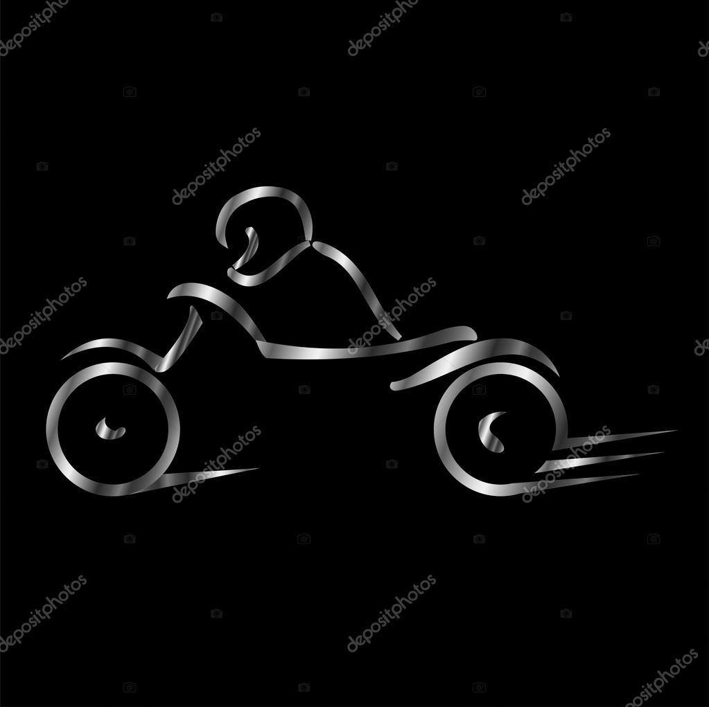 Biker showing road safety